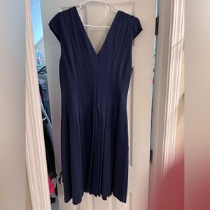 NWT WHBM Navy pleated dress. Never will go out of style. Amazing quality!